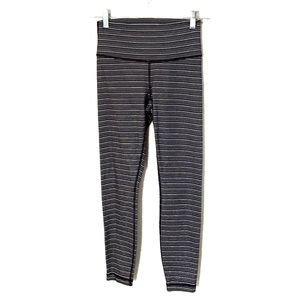Lululemon Athletica Wunder Under High Rise Black & White Leggings Size 6